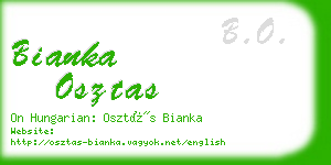 bianka osztas business card